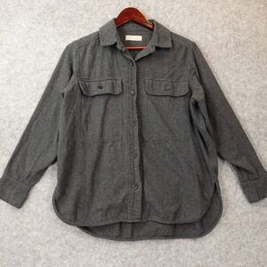 Everlane Gray Button Down Flannel Shirt